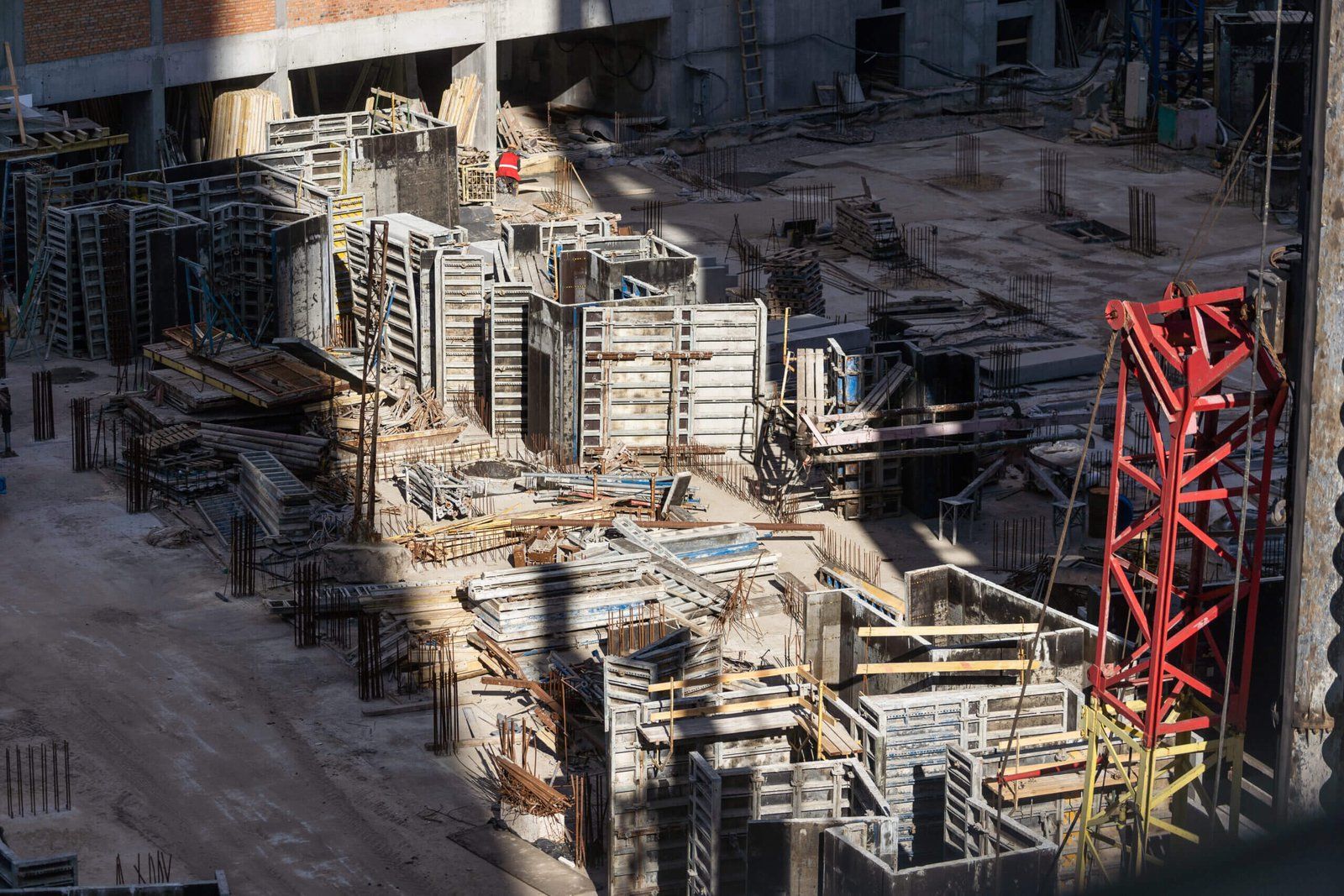 Chantier de construction vu du ciel